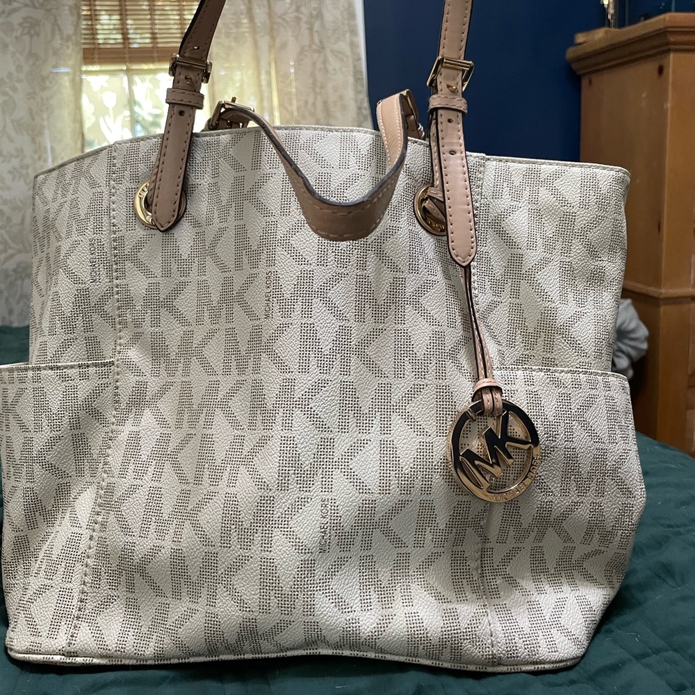 Michael Kors Beige Monogram Tote